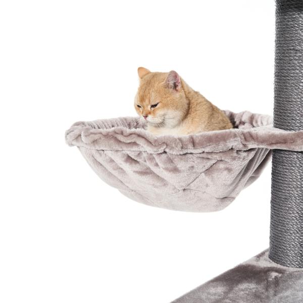 Kratzbaum Raya [161 cm] von Nobby - cappuccino-braun - Kratztonne in Leinenoptik